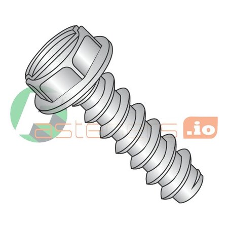 Newport Fasteners Thread Cutting Screw, #8 x 1 in, 18-8 Stainless Steel Hex Head Slotted Drive, 2000 PK 947698